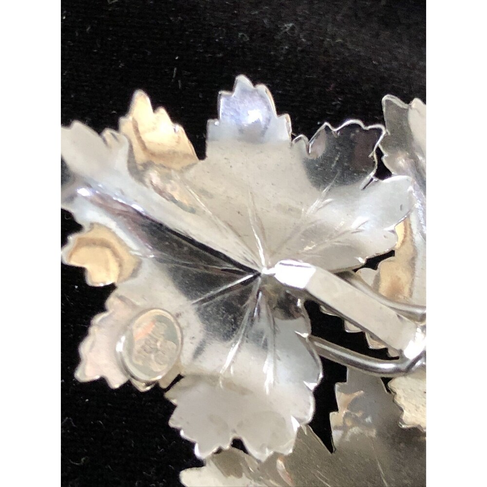 Vintage Sterling Silver Leaf Brooch Signed BB - Picture 7 of 7